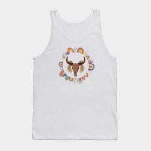 Boho Cow Skull Tank Top